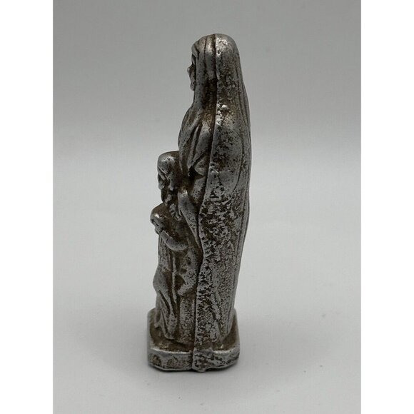 Vintage Pewter Metal Catholic Saint St Anne Statue Figure 3” - Picture 2 of 5